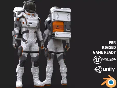 MX02 Male Space Suit LITE VERSION Low-poly 3D model