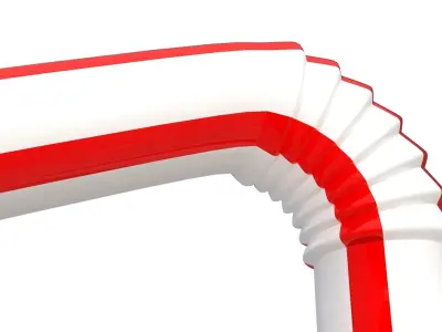 Bendy Plastic Drinking Straw Striped 3D model