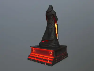 lava statue 3 Low-poly 3D model