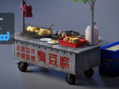 Street Vendor Stinky Tofu 3D model