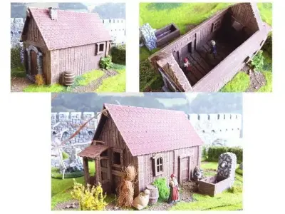 Middle age buildings SET -STL Files- 3D print model