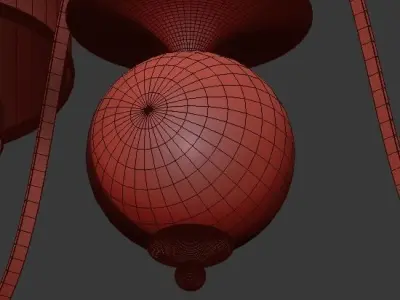 American Style Arms Fabric Lamp 3D model