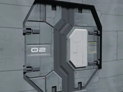 Sci-fi Gate Low-poly 3D model purchase