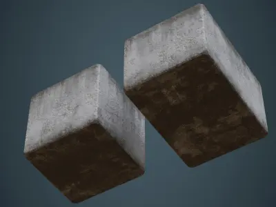 Concrete Barrier 4B Low-poly 3D model