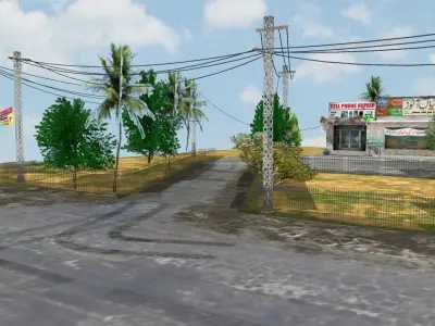 Market Design Low-poly 3D model