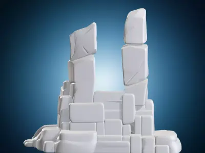 Ruined Staircase Scenery 3D print model