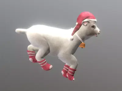 Santas Sheep Run Merry Christmas fbx png PBR 3D model