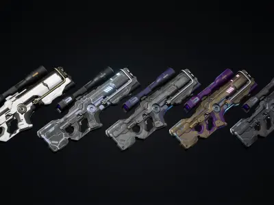 Rifle Sci Fi Low-poly 3D model