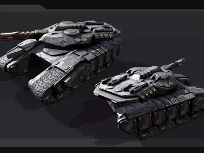 SF Tank  - MX1 Low-poly 3D model