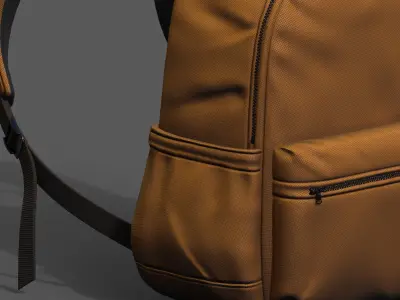 Backpack bag baggage pockets  Low-poly 3D model