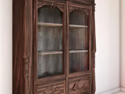 Hunting-style bookcase 3D model