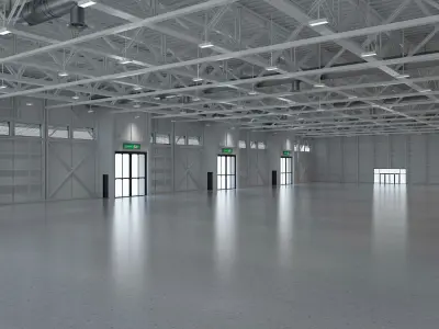 Exhibition Hall interior and exterior 19 3D model