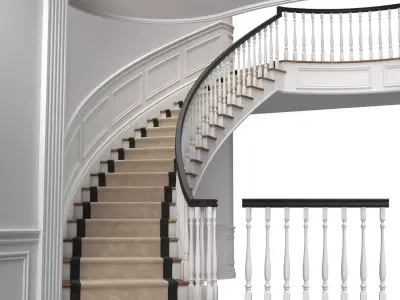 Classic stairs 3 3D model