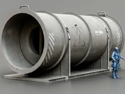 Sci-fi Military cargo Vol 01 Low-poly 3D model