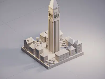 St Marks Campanile Low-poly 3D model