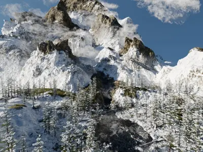 Snow Landscape 3D model