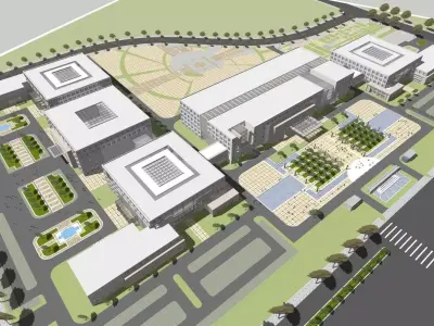 Developing SU model of open office building building 3D model