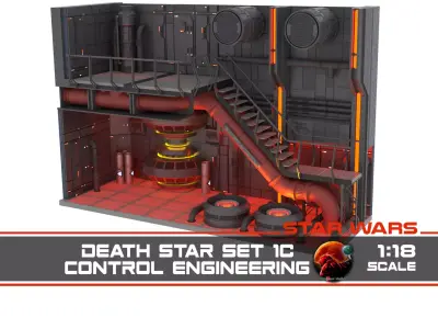 Set 1c - Death Star Control Engineering 1-18 scale Kenner Hasbro 3D Model Pack