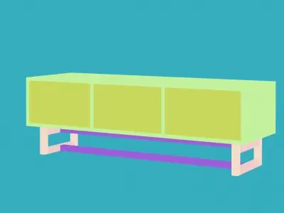 Wooden Light Frame Sideboard - Cabinet - Side Table Free 3D model