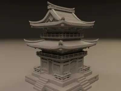 japanese temple 3D print model buy