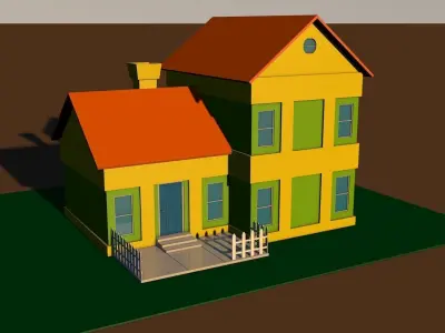 Cartoon house  Low-poly 3D model get