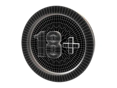 Eighteen Plus Symbol v2 001 Low-poly 3D model