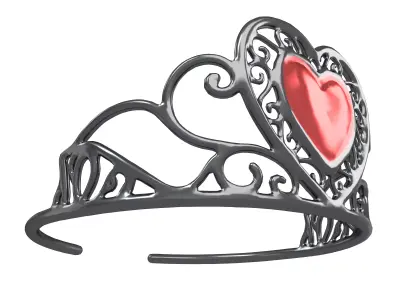 Heart Tiara v1 003 Low-poly 3D model