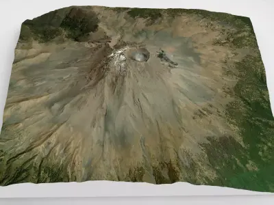 Mountain landscape Volcano Popocatepetl Mexico 3D model