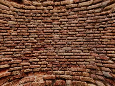 old weathered brick wall photoscan Low-poly 3D model