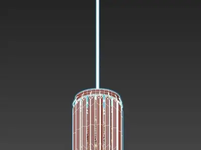 vitaluce-v5155-1-3-1pl pendant light with metal frame and gla... 3D model