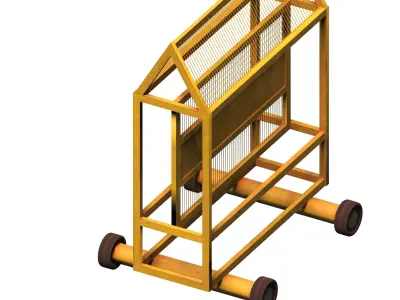 Yellow Mild Steel Police Barriers Low-poly 3D model