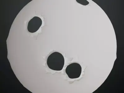 Bullet Holes Damage White Surface PBR Seamless Texture