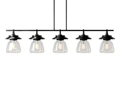 Highworth 5 Light Kitchen Island Linear Pendant 3D model