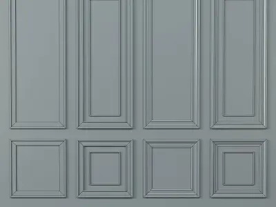 Wall molding 15 Boiserie classic panels 3D model