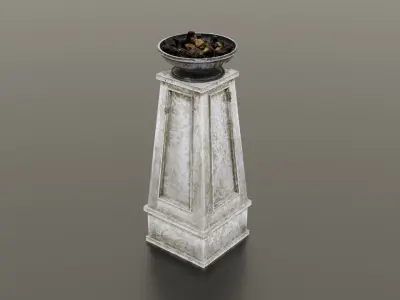 Fire column Low-poly 3D model