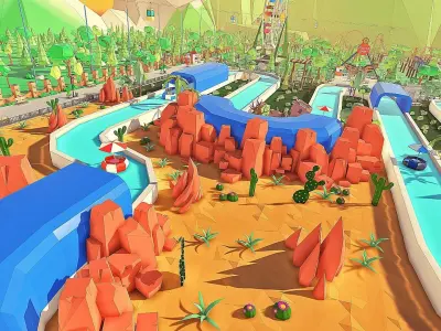 Amusement Park Low-poly 3D model