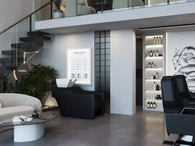 Barber Shop Interior Scene 3d Model 3D model