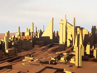 ORACLE city Low-poly 3D model