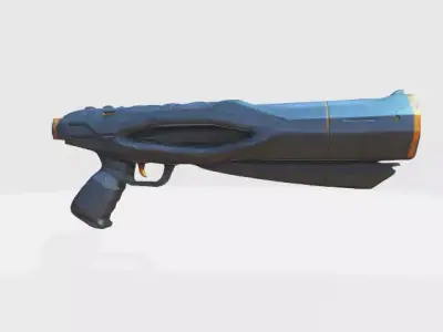 lowpoly scifi gun Low-poly 3D model