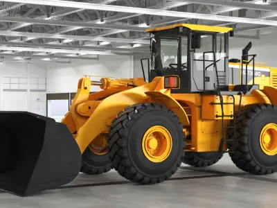  Front End Wheel Loader Rigged for Cinema 4D 