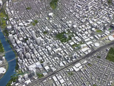 Austin - City 3D Model Low-poly 3D model