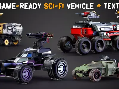 15 Game-Ready Sci-Fi Vehicle  and Texture   Vol 03 Low-poly 3D model