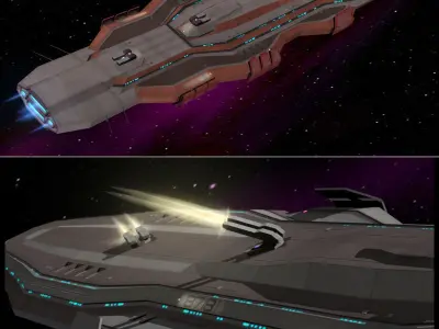 Battle Cruiser LP Low-poly 3D model