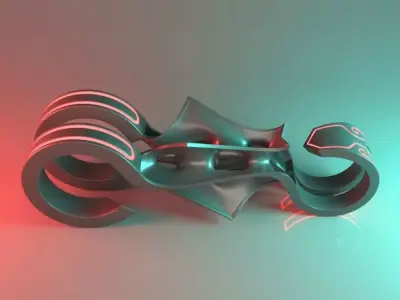Futuristic Motorcycle 3D model V1
