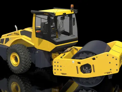 BOMAG BW226 DH5 Single Drum Compactor Clean Rigged 3D model