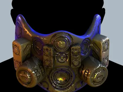 Gas mask helmet 3d model scifi Low-poly Low-poly 3D model Low-poly 3D model 77