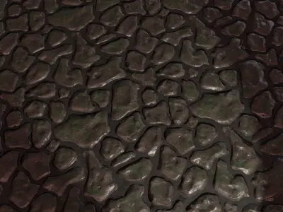 Stone Tiles Seamless texture Low-poly 3D model