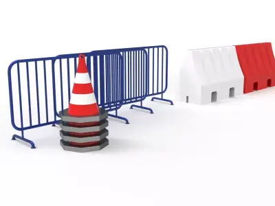 BARRIERS barricade Low-poly 3D model