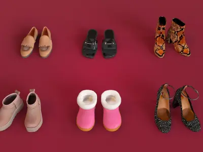 Ultimate Shoe Pack 72 Footwear Assets Low-poly 3D model