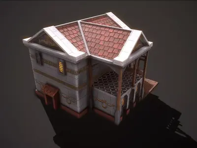 Ancient Roman Greek Warehouse Low-poly 3D model